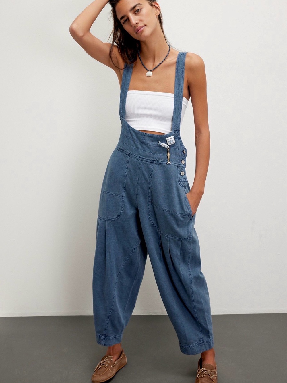 We the Free Felix tapered Denim Blue Overalls